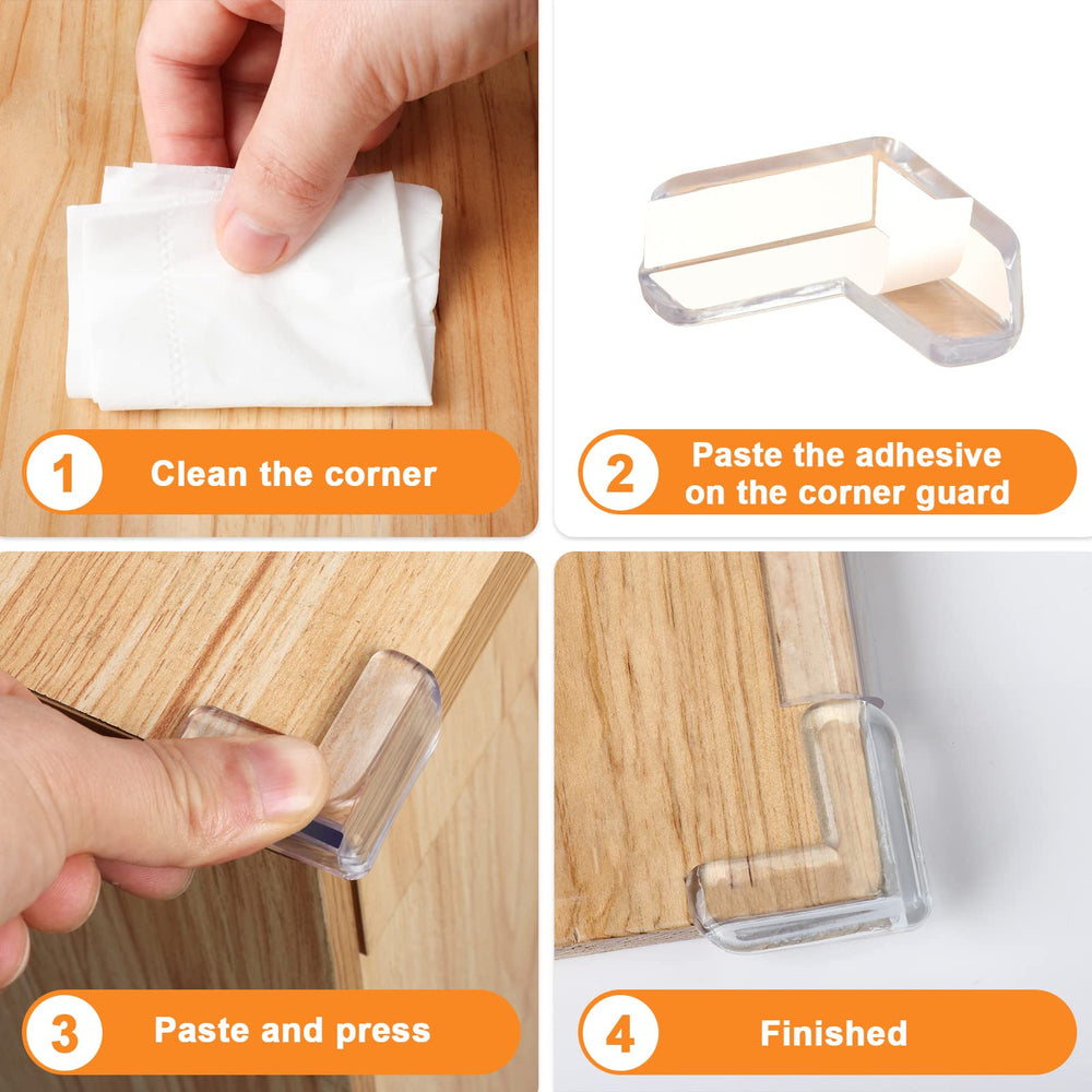 HOMREALM transparent edge protector preserves furniture look while softening impact.