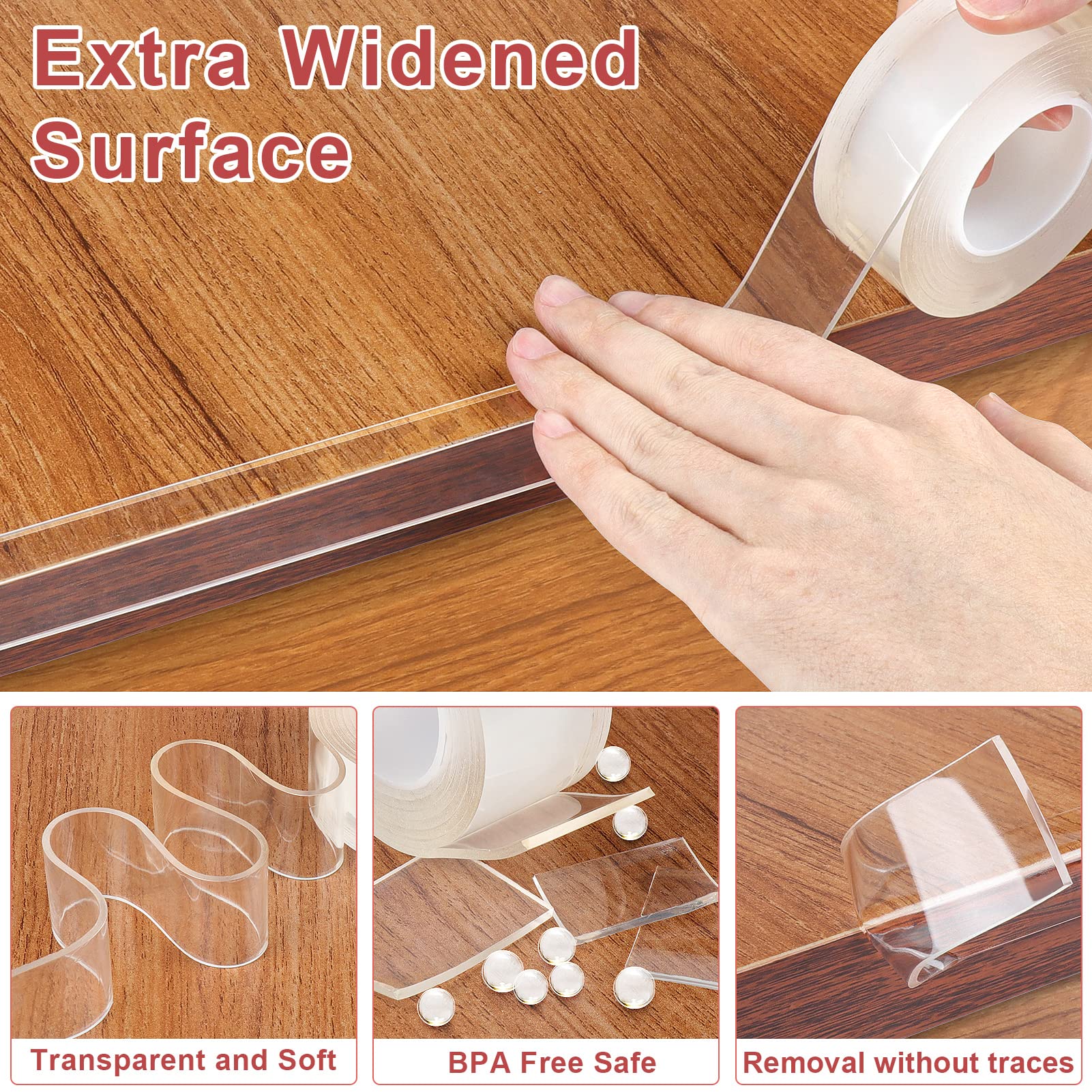 HOMREALM upgraded adhesive ensures strong bond on desks and tables