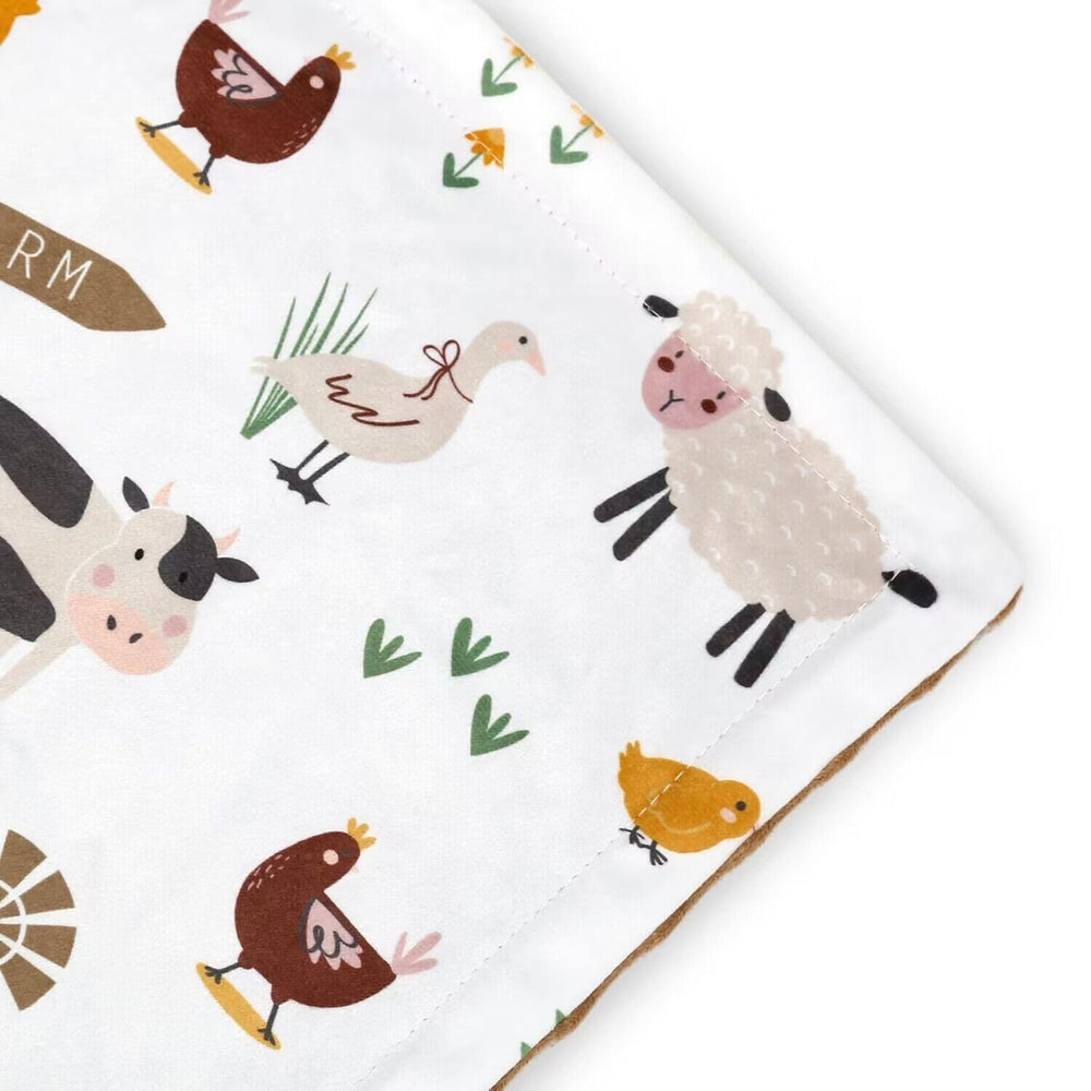 HOMRITAR baby-blanket brown-background accentuates cute nursery styling.