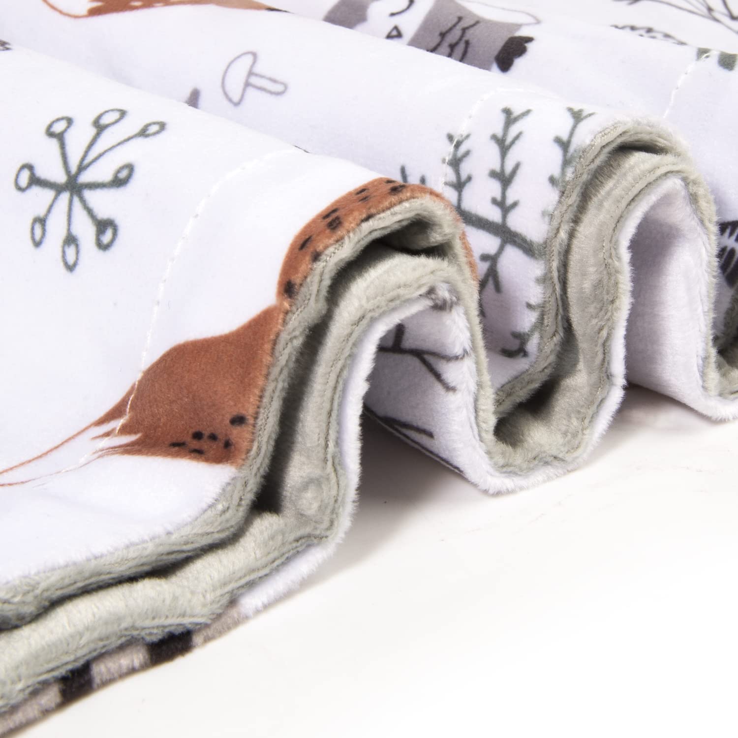HOMRITAR baby blanket dotted backing with double layer enhances plush comfort