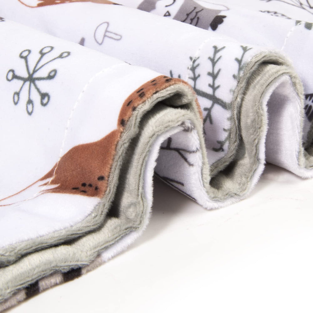 HOMRITAR baby blanket dotted backing with double layer enhances plush comfort