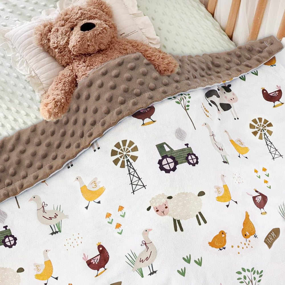 HOMRITAR baby-blanket double-layer-dotted-back showcases cozy breathable warmth.