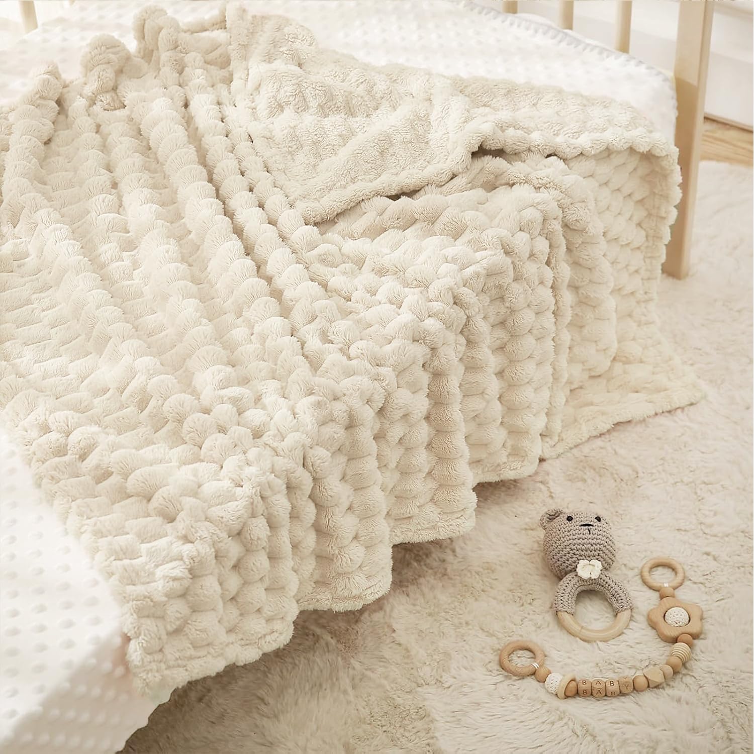 HOMRITAR baby blanket nursery-decor usage provides a versatile cozy wrap for travel.