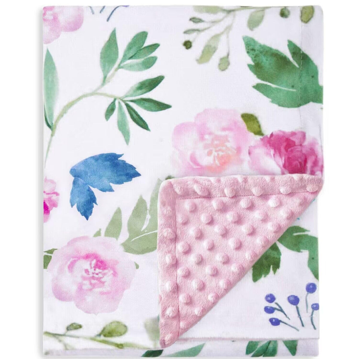 HOMRITAR baby blanket with soft double-layer minky for cozy naps