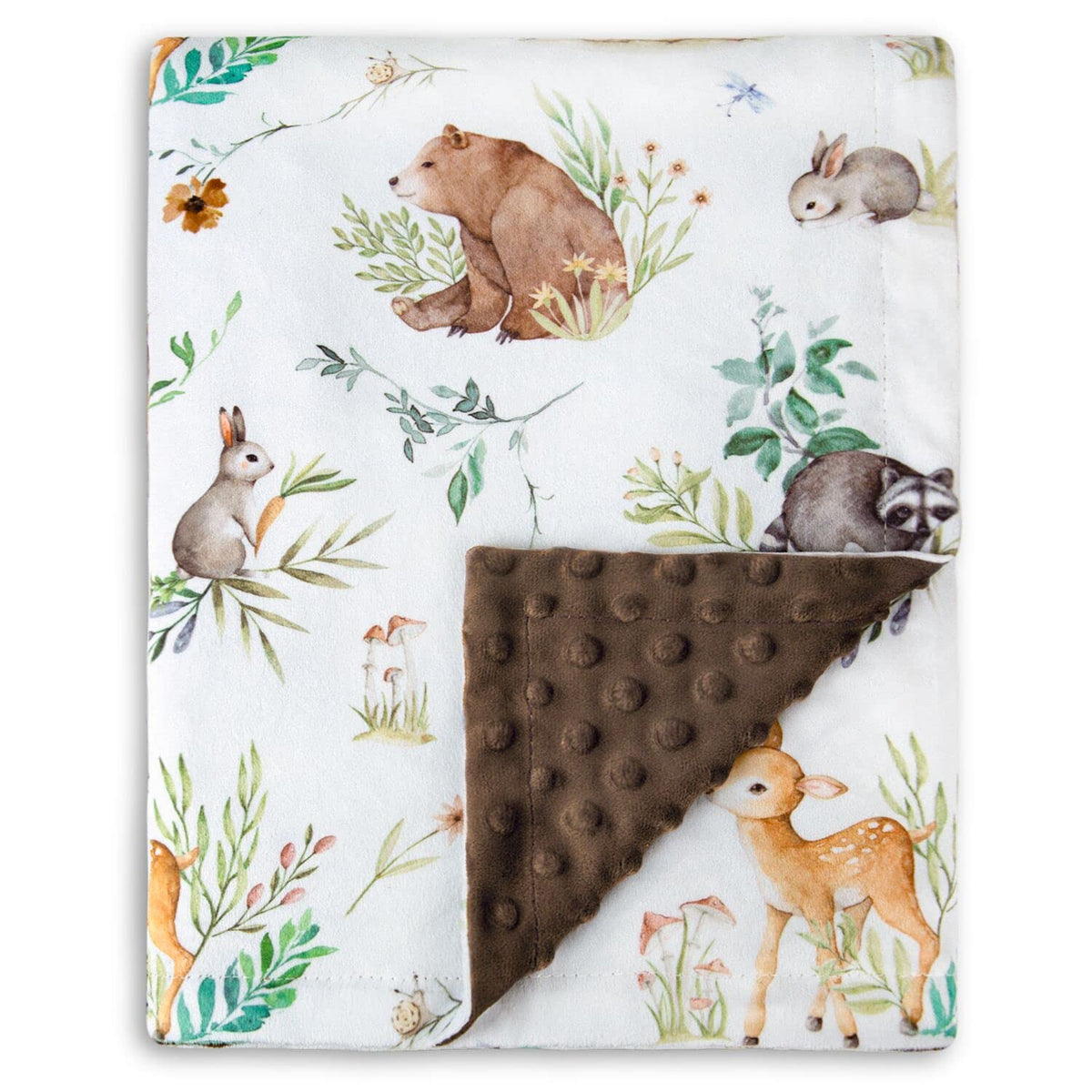 HOMRITAR baby blanket woodland animals print adds cozy nursery decor.