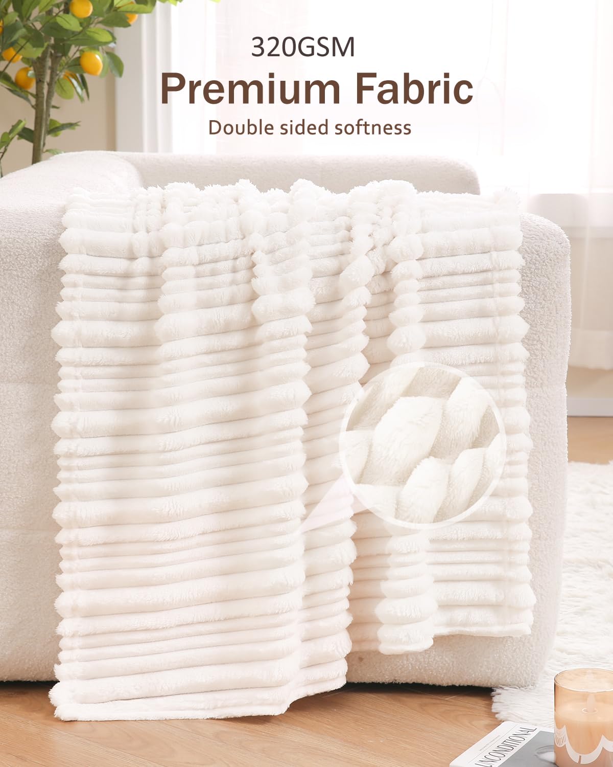 HOMRITAR easy-care blanket remains soft after machine washing with low-heat drying.