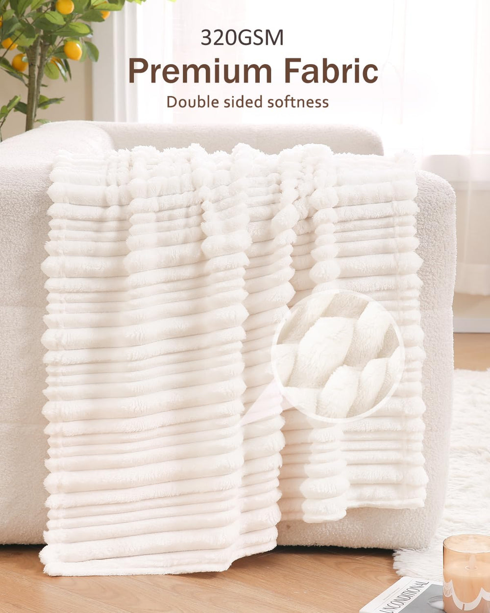 HOMRITAR easy-care blanket remains soft after machine washing with low-heat drying.