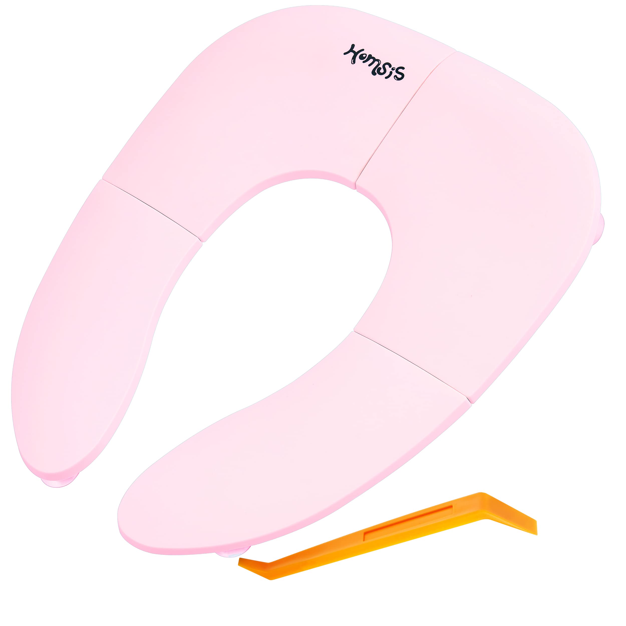 Homsis portable potty seat folded compact in travel bag for easy carry.