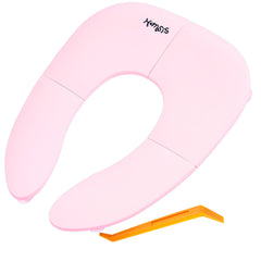 Homsis portable potty seat folded compact in travel bag for easy carry.
