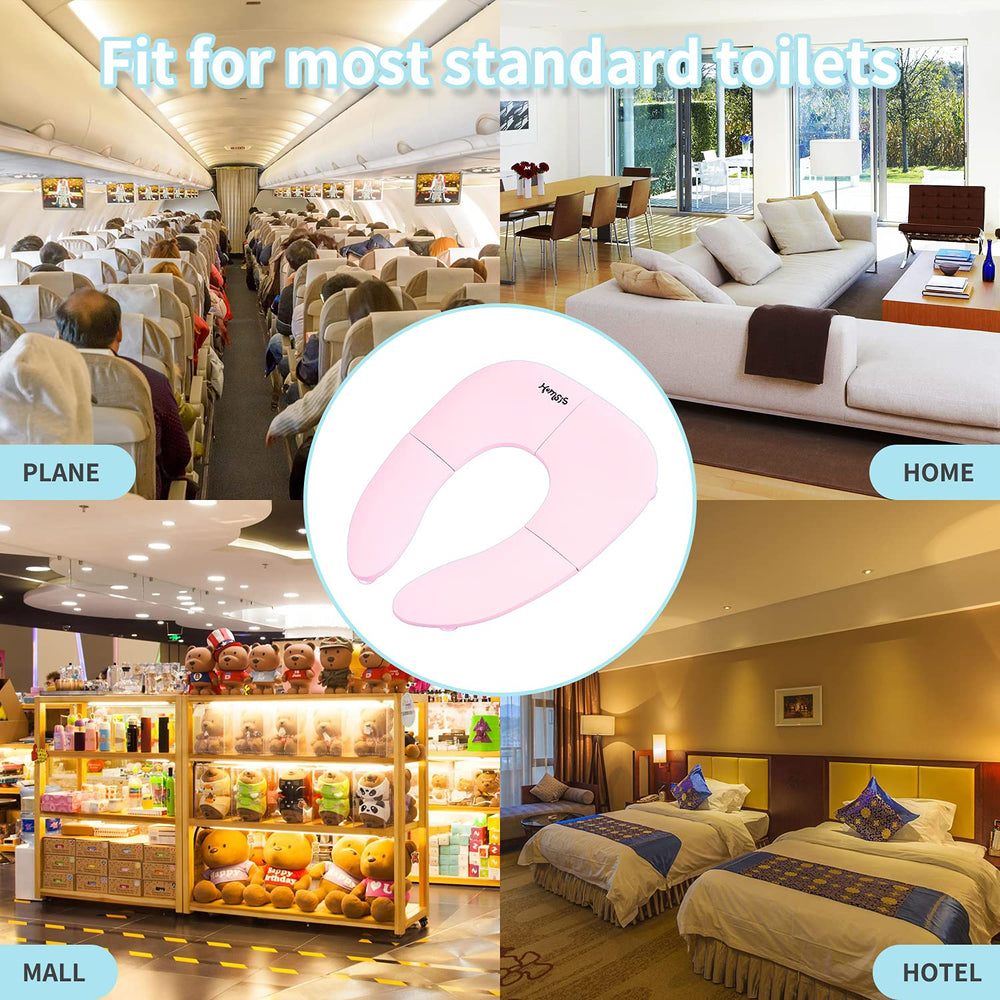 Homsis potty seat on travel with child, ready for on-the-go training.