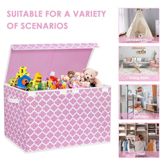 Homyfort toy box pink divider in use separates toy types