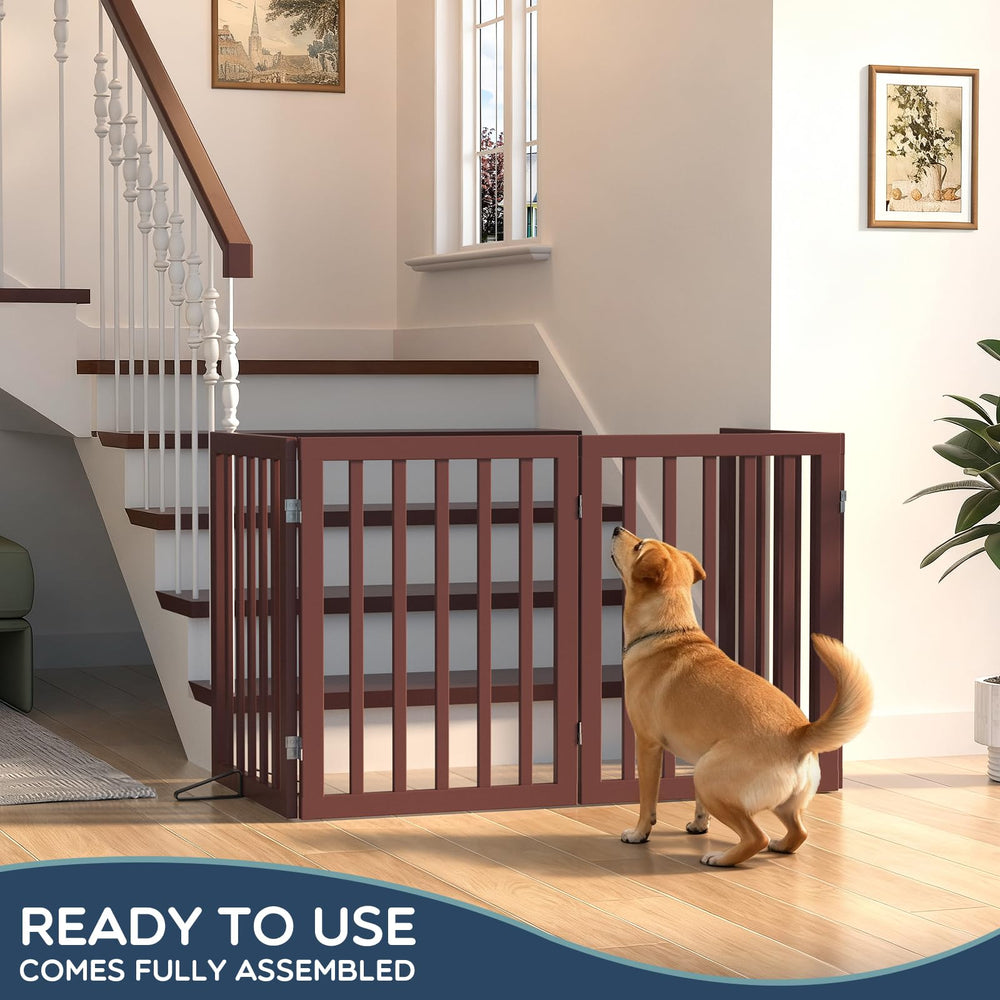 Homykic Bamboo Dog Gate showcasing 360 folding design for flexible room layouts.