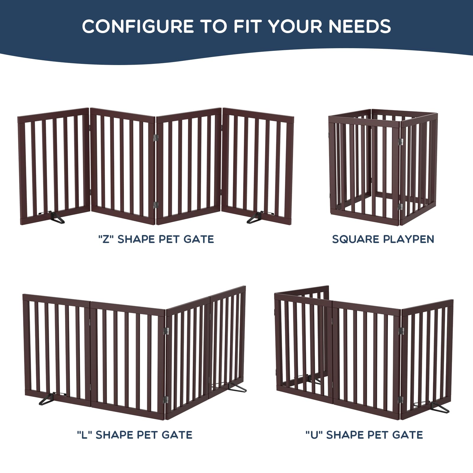 Homykic Bamboo Dog Gate espresso color fits home decor.