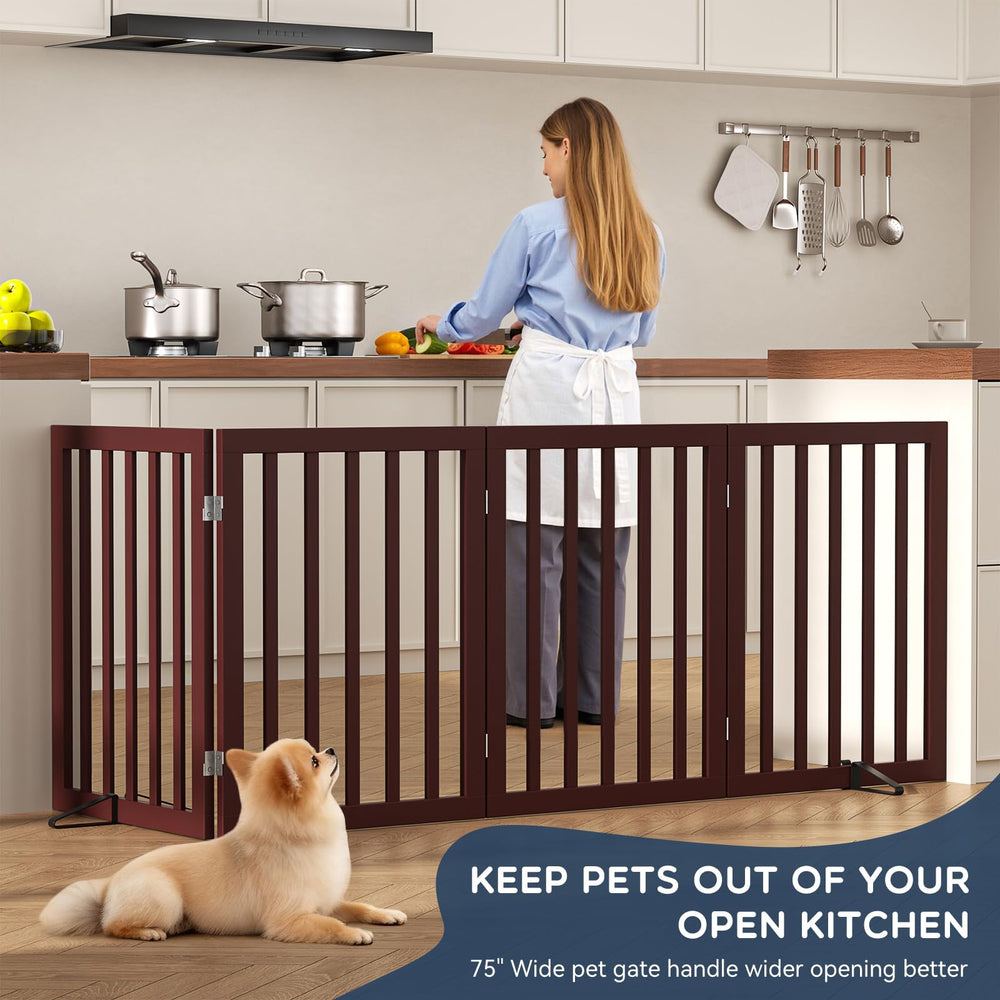 Homykic Bamboo Dog Gate no drill installation for doorway and stairs.