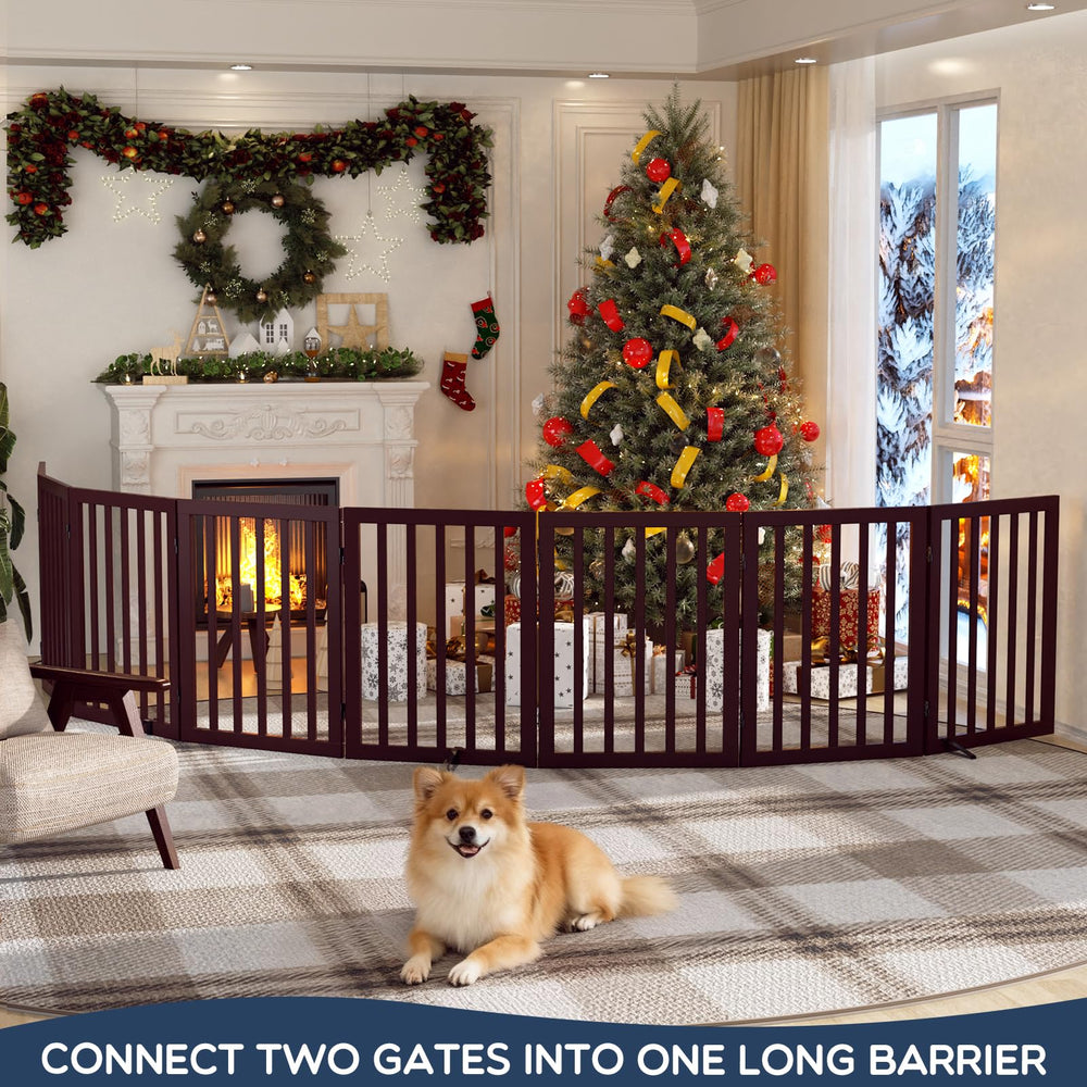 Homykic Bamboo Dog Gate travel ready portable fence for small spaces.