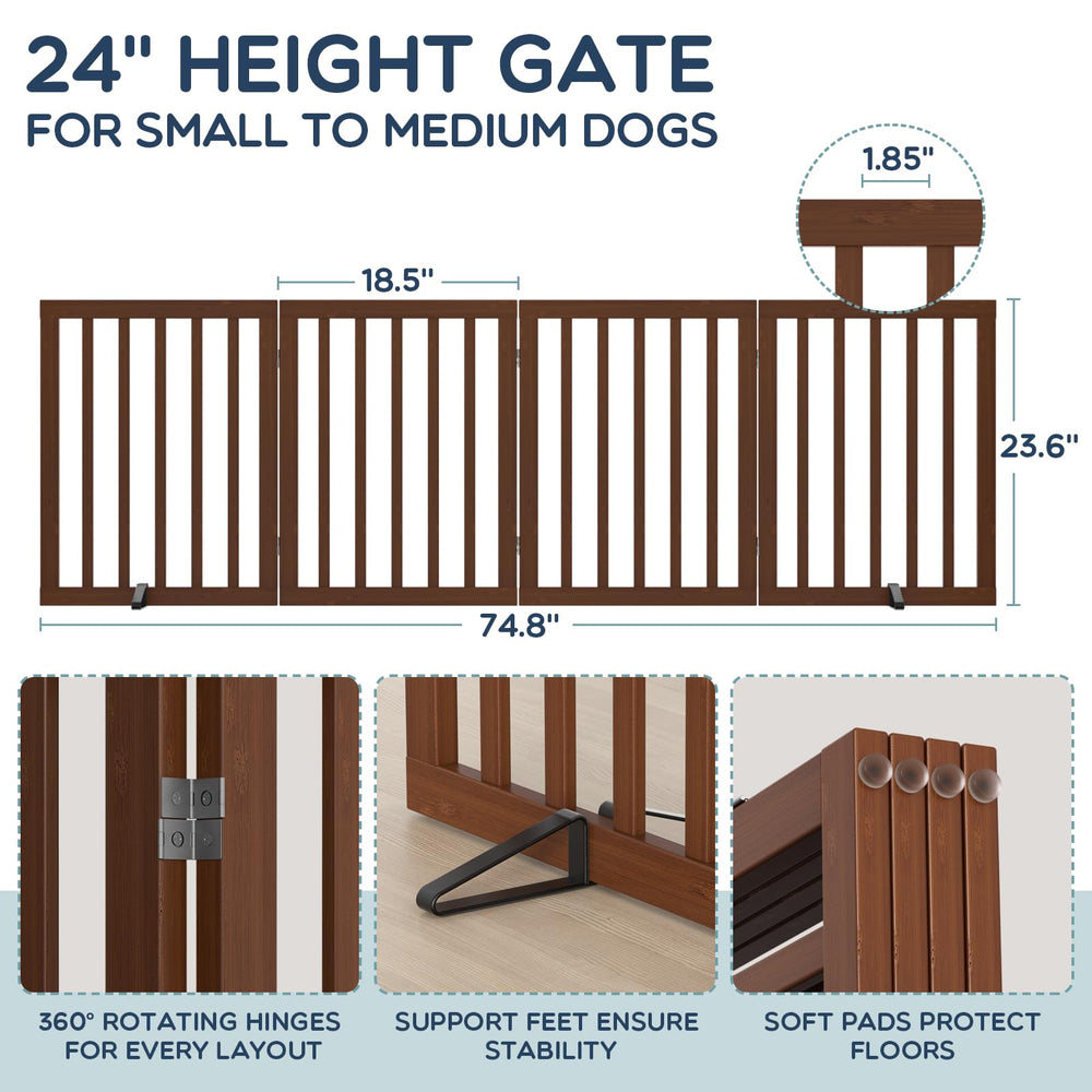 Homykic bamboo gate suitable for doorways and stairs without drilling.