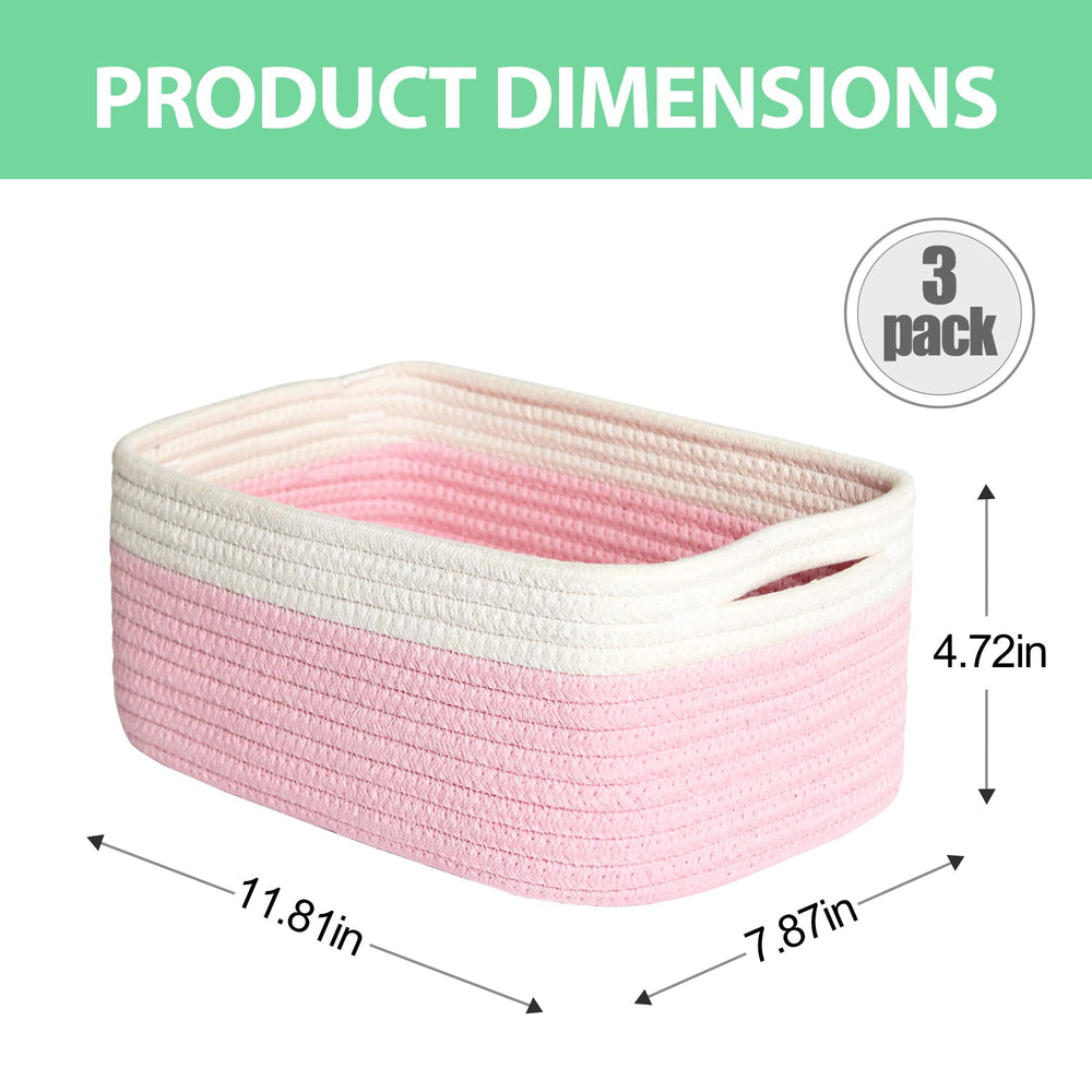 HONCESTA small storage baskets on shelf fit neatly in closets for cosmetics and accessories.