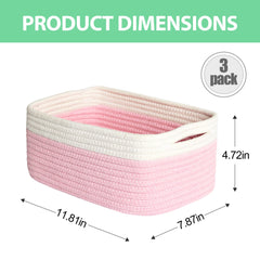 HONCESTA small storage baskets on shelf fit neatly in closets for cosmetics and accessories.