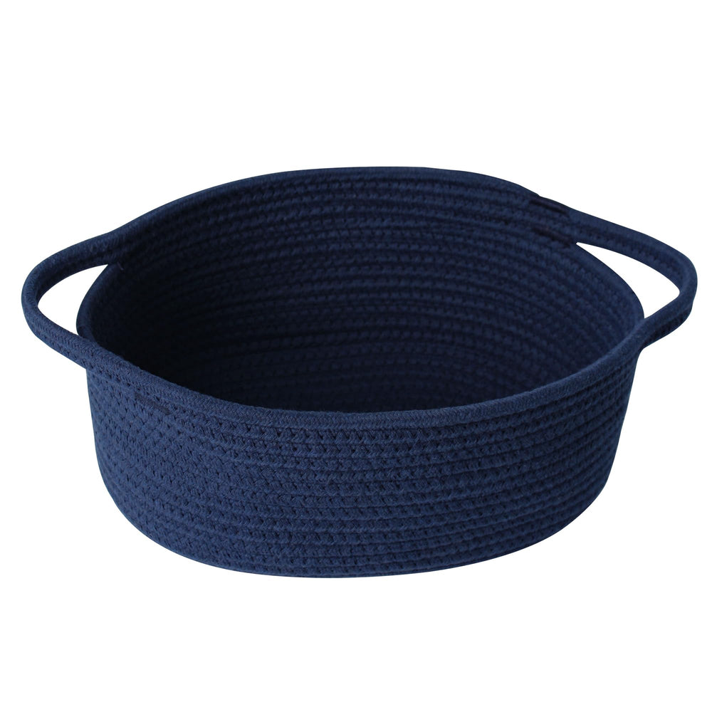 HONCESTA small woven gift basket blue 12x8x5 front view for gifting