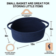 HONCESTA blue basket with handles side view, easy transport