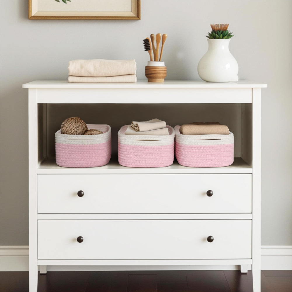 HONCESTA square storage bins in nursery add warmth and organization.