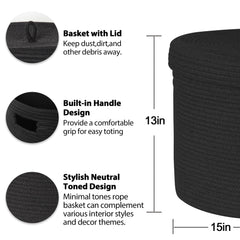 Honcesta storage basket lid stores toys for clutter-free nursery or playroom.