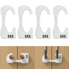 HoneSecur 4-pack cabinet locks ready for use in kitchen and bedroom safety.