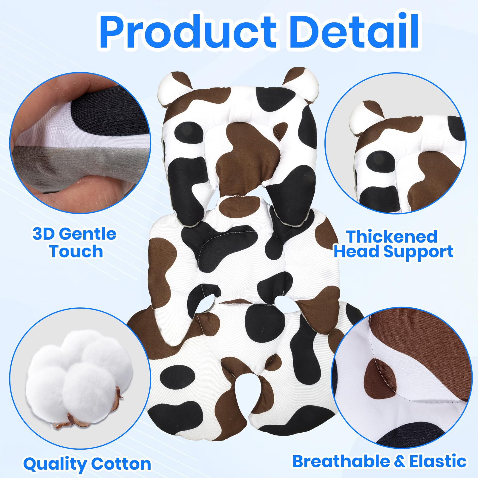 Honeau 3D head/body support gray demonstrates 360° protection for posture-friendly positioning