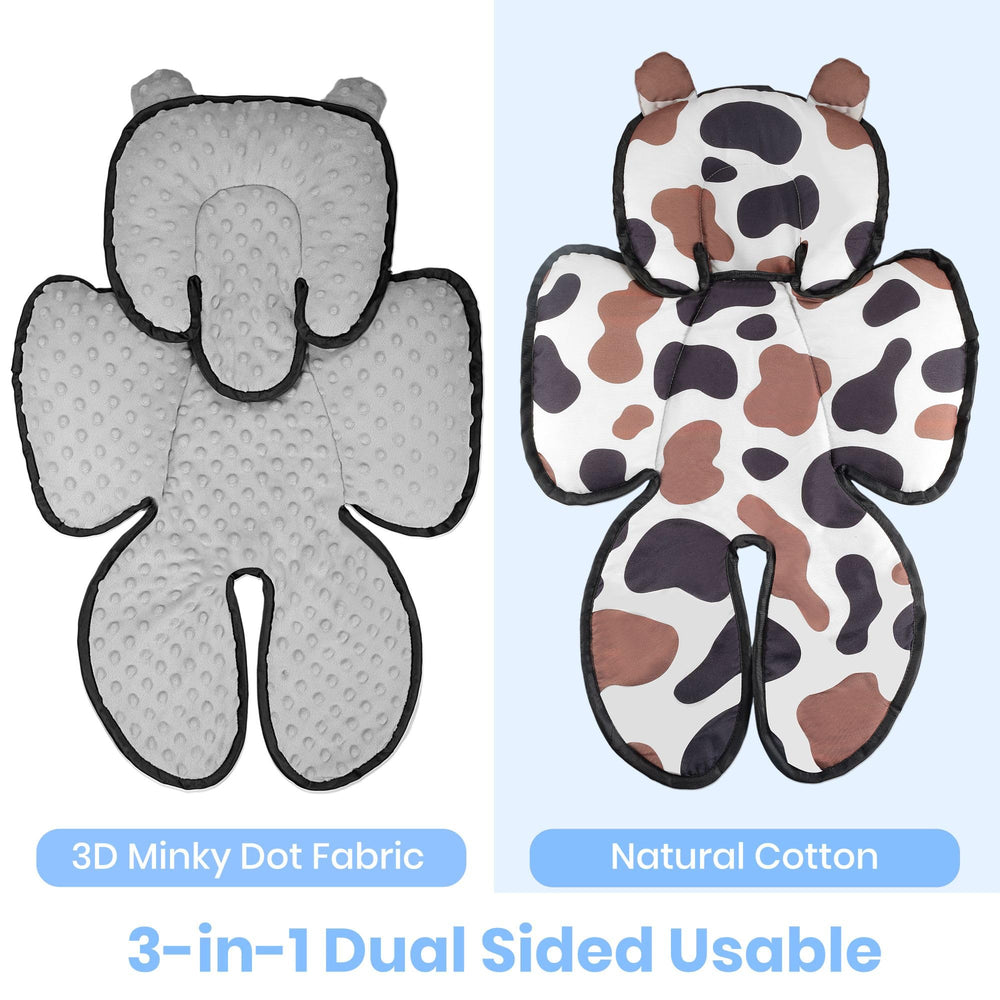 Honeau 3in1 grey side view highlights 360° head and body support in action.