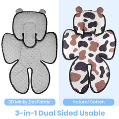 Honeau 3in1 grey side view highlights 360° head and body support in action.