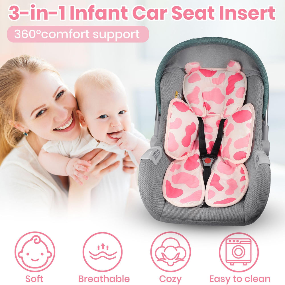 Honeau Pink Cow pattern insert showing playful design and baby-friendly feel.