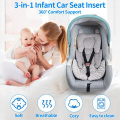 Honeau head-body-support-360 ergonomic design supports baby's posture.