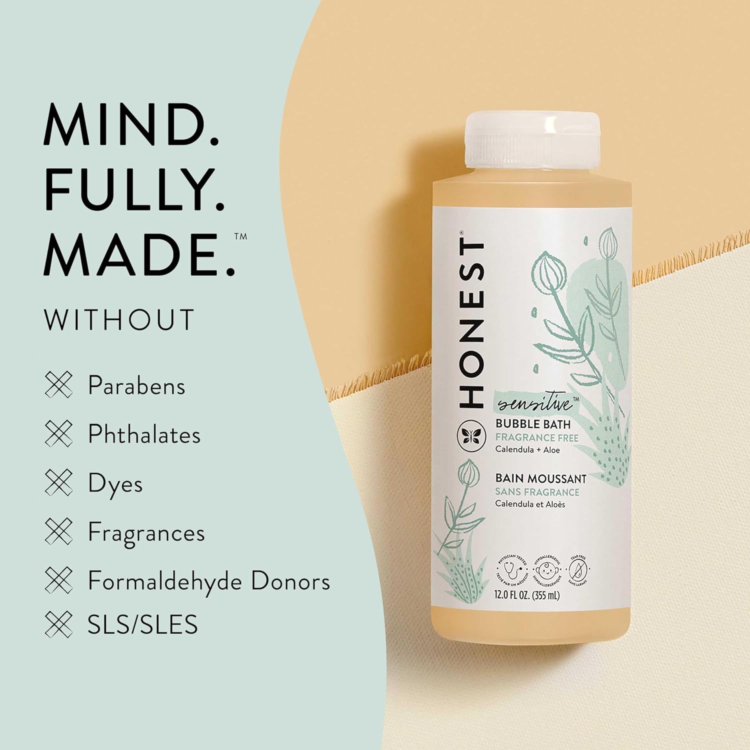The Honest Company sensitive fragrance-free option keeps bathtime gentle for sensitive skin.