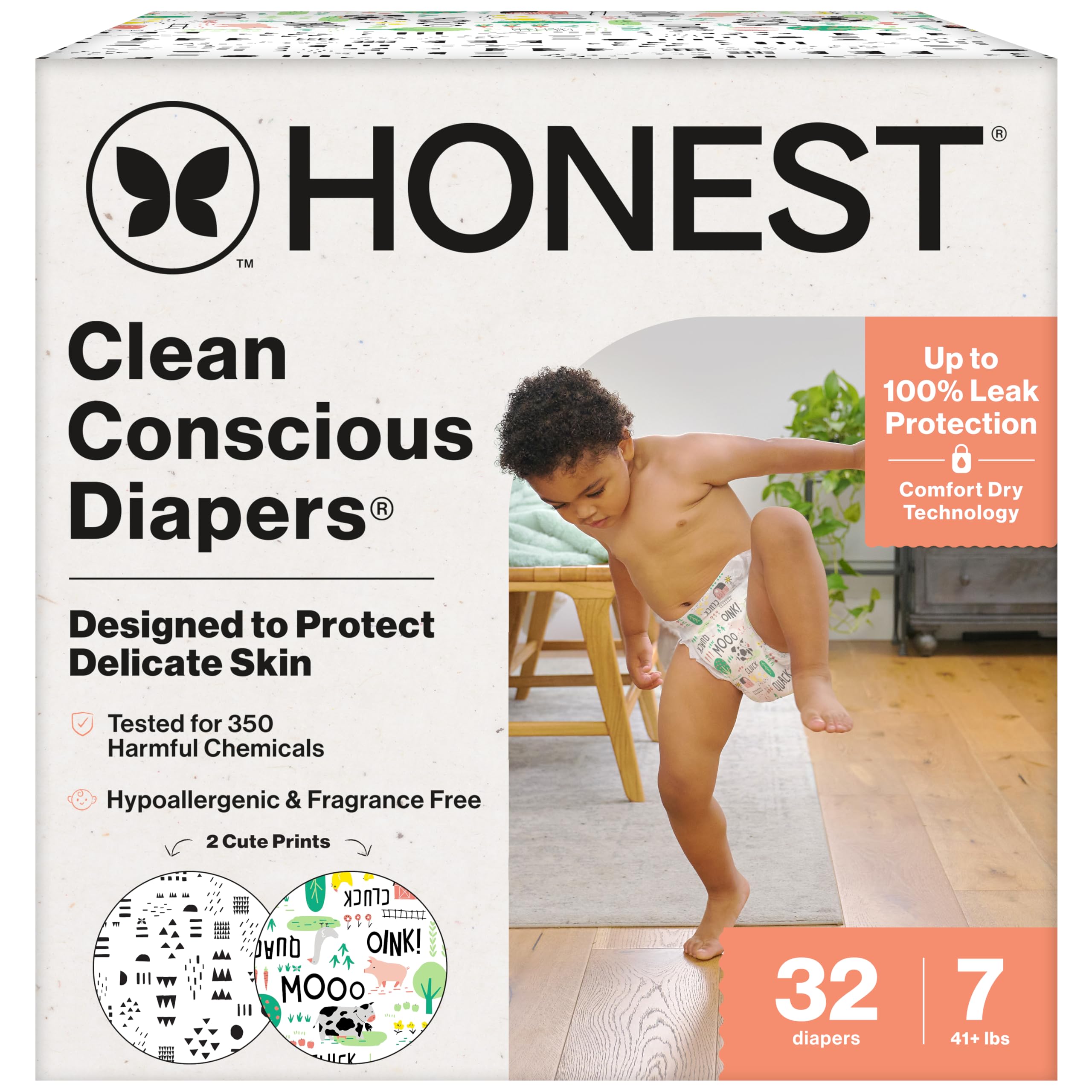 The Honest Company Clean Conscious diapers with wetness indicator shows when a change is needed