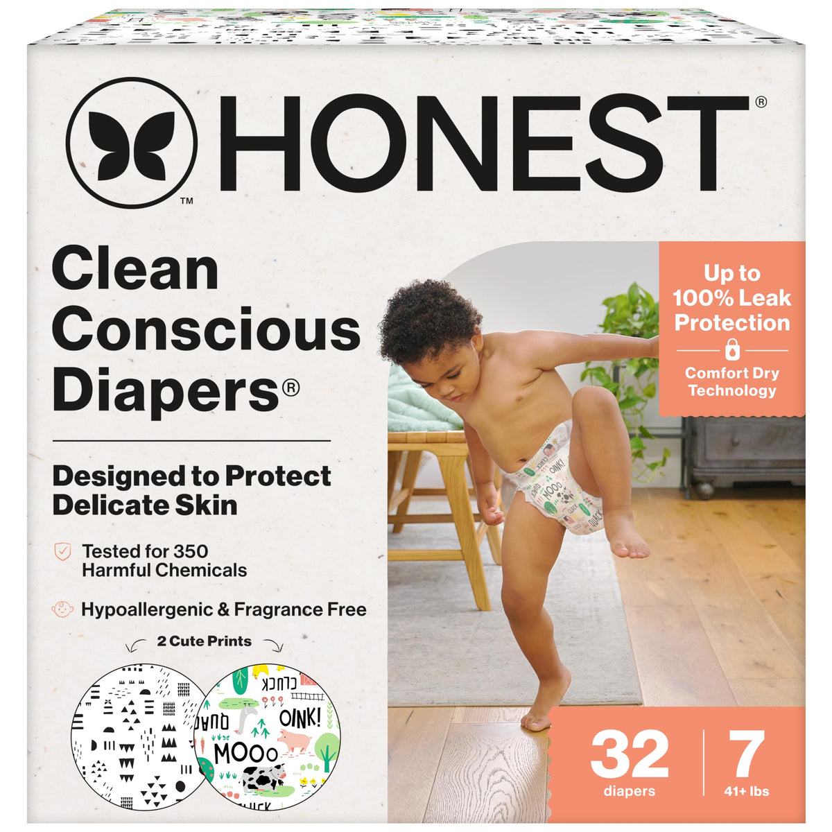 The Honest Company Clean Conscious diapers with wetness indicator shows when a change is needed