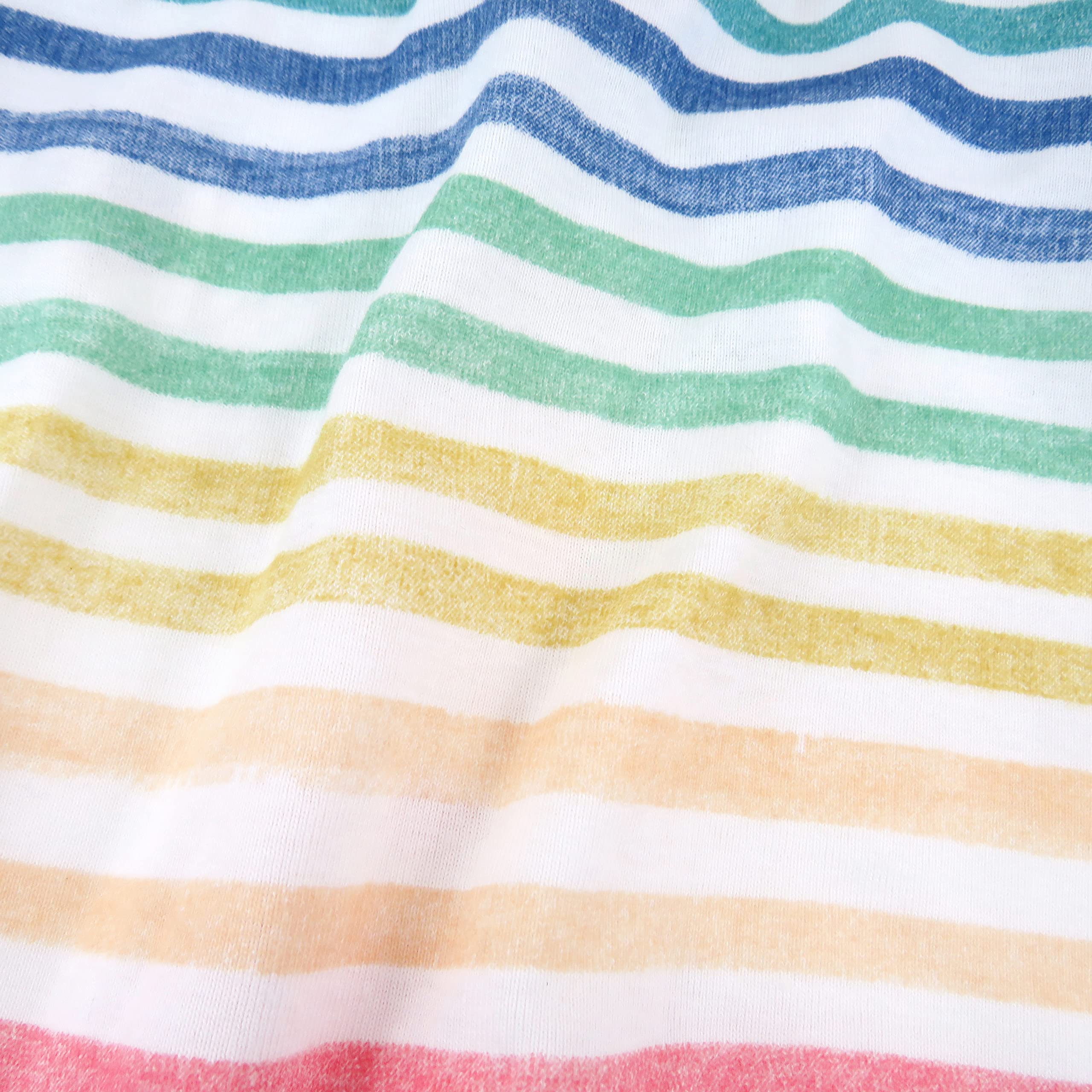 HonestBaby rainbow stripe organic cotton cover—machine washable and quick-drying.