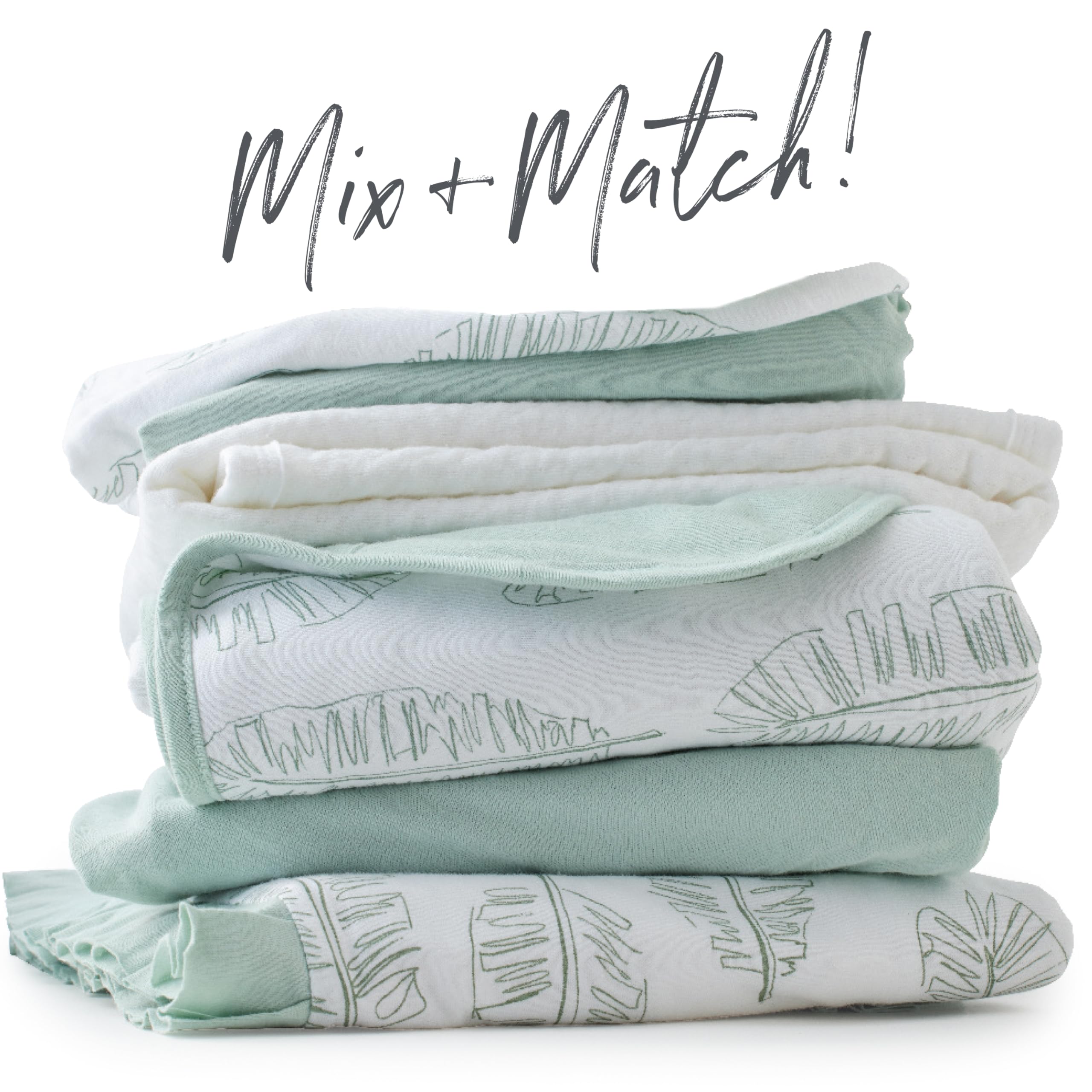 HonestBaby sage crib sheet packaging showcases premium fabric quality and care instructions.