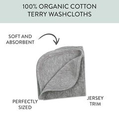 HonestBaby washcloths 10x10 size ideal for quick, gentle wipes.