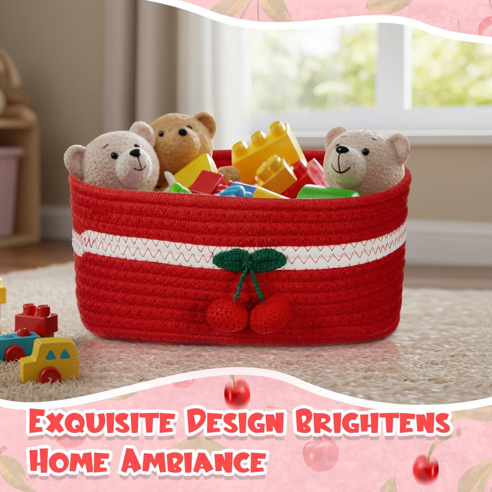 Honeydak cherry basket gift bags ribbons set highlights ready-to-gift presentation
