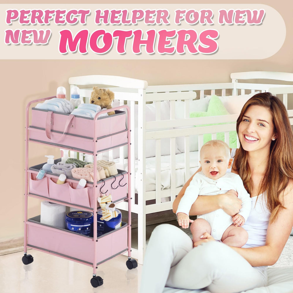 Honeydak diaper caddy metal frame with Oxford fabric for durable storage