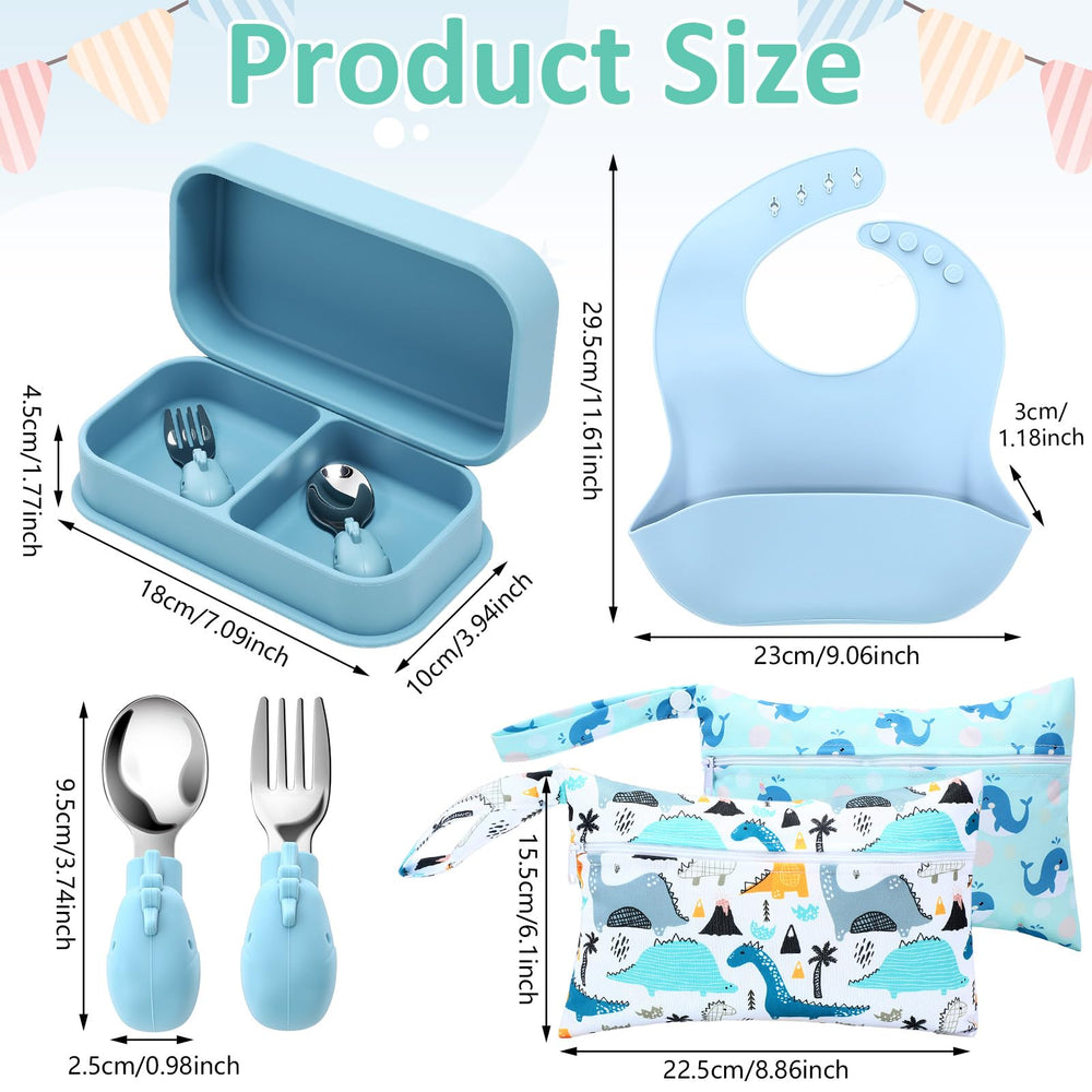 Honeydak divided plates travel set in blue and green for organized meals away from home.