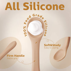 Honeydak silicone baby spoons are dishwasher safe for quick cleanup.