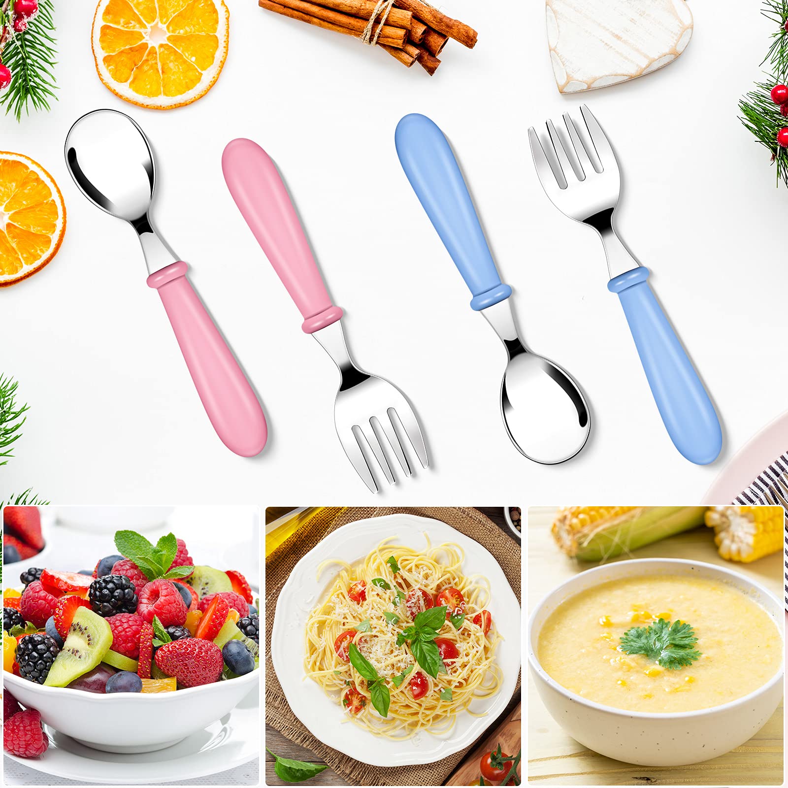Honeydak toddler utensils 12-piece pack ensures replacements are handy.