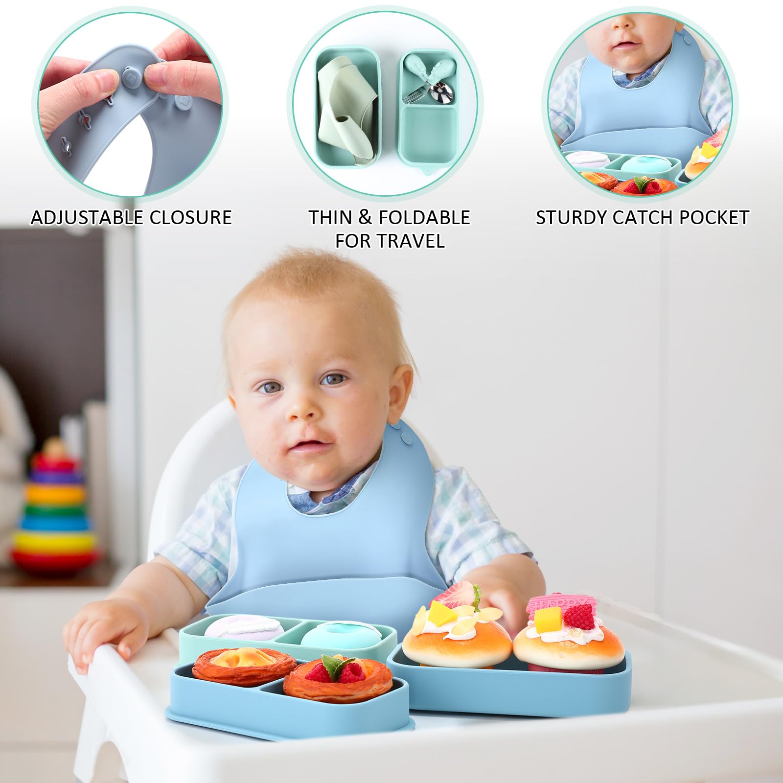 Honeydak two-point suction cups prevent spills during toddler meals.