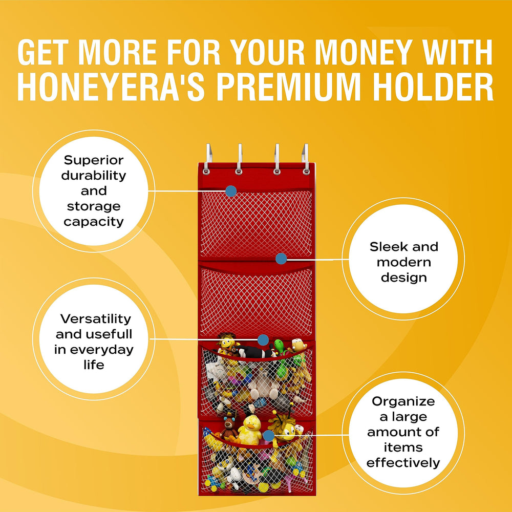 Honeyera camper-friendly door organizer keeps soft items organized on the go.