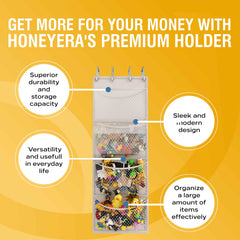 Honeyera Original mesh-pocket design provides breathable storage for plush toys.