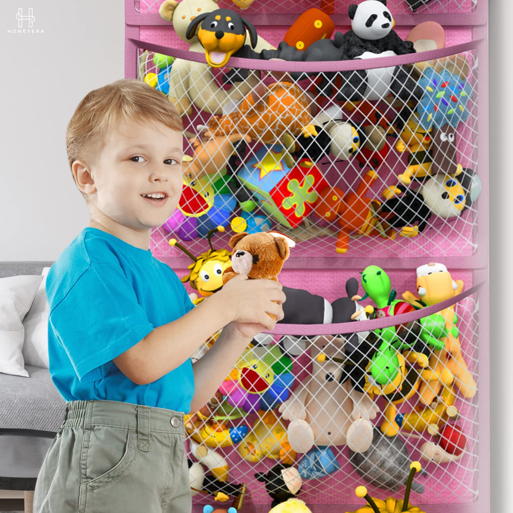 Honeyera storage door-hanging bag shows collapsible design saving floor space.