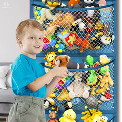Honeyera storage four hooks and collapsible bag mounted on door