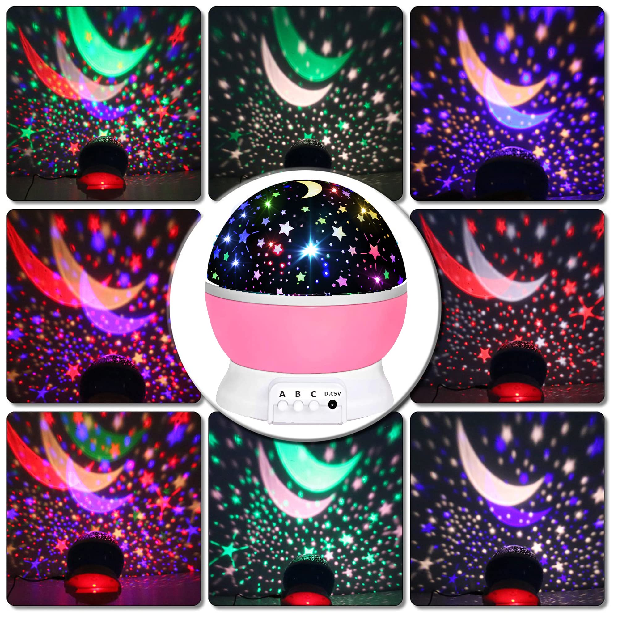 HONGID star projector kids room stars enhances imaginative play with gentle ceiling projections.