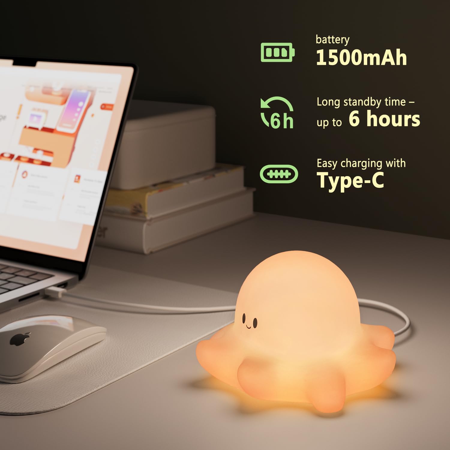Hongjieyuan night light features a 30-minute timer for auto-off